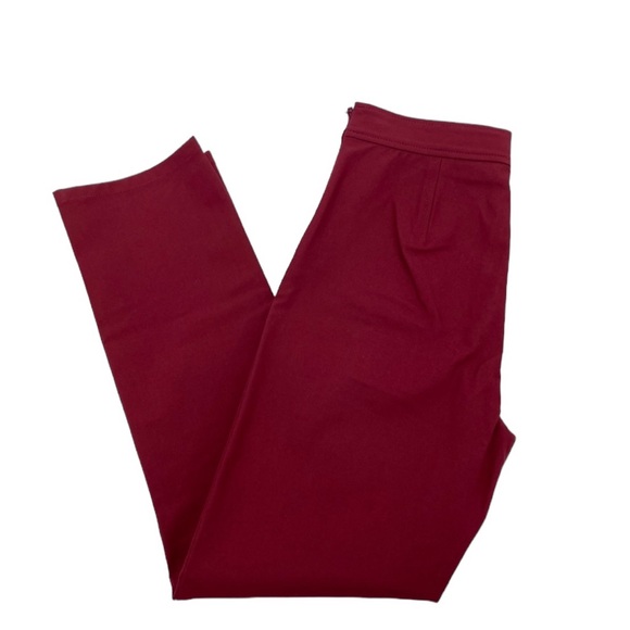 Theory Bimsa Approach Stretch Cropped Pants Size 4 Deep Red - Picture 3 of 9